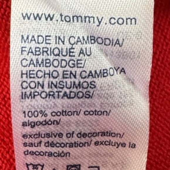 Tommy Hilfiger Long Sleeve Cotton Pullover Red Sweater Mens Medium 100% Cotton - Picture 6 of 6
